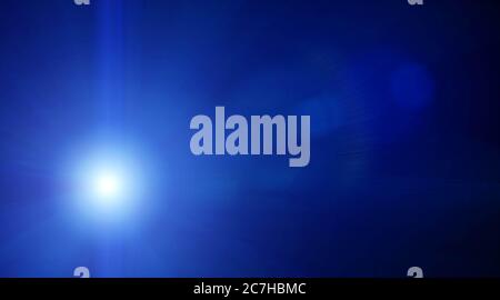 Blaue helle, unscharfe Streulicht-Lens. Stockfoto
