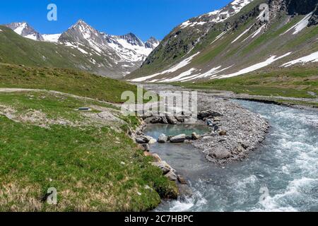 Europa, Österreich, Tirol, Ötztal Alpen, Ötztal, Rotmoosache im Rotmoostal bei Obergurgl Stockfoto