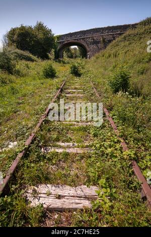 Die veraltete Bahnstrecke Bristol nach Portishead in Sheepway bei Portishead, North Somerset, Großbritannien. Stockfoto