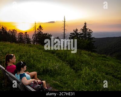 Wandern auf dem Zährersteig, Kandel Stockfoto