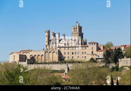 Kathedrale Saint Nazaire, Beziers, Canal du Midi, Frankreich, Frankreich Stockfoto