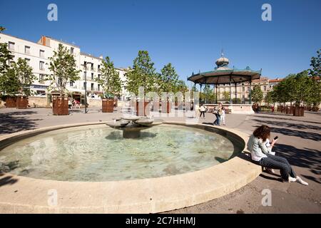 Place Aristide Briand, Sete, Canal du Midi, Frankreich, Frankreich Stockfoto