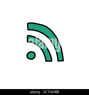 wifi-Zeichen Doodle Symbol, Vektor-Illustration Stock Vektor
