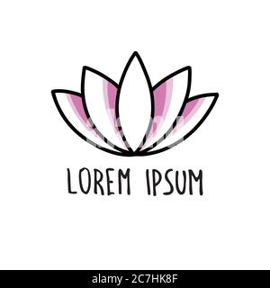 lotus Blume Doodle Symbol, Vektor-Illustration Stock Vektor