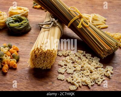 Stillleben von verschiedenen Arten von harter Paste Stockfoto