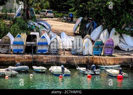 Dinghy Dock in Bermuda Stockfoto