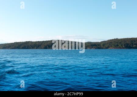 Ladoga See mit Steindamm in Sortavala Stockfoto