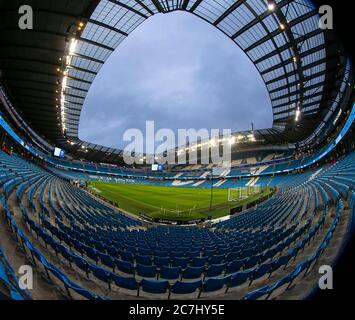 Februar 2020, Etihad Stadium, Manchester, England; Premier League, Manchester City gegen West Ham United: Innenansicht Des Etihad Stockfoto