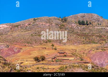 Hochlandwirtschaft im Parque Nacional Tototoro, Nationalpark Torotoro, Anden, Departemento Potosí, Bolivien, Lateinamerika Stockfoto