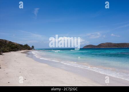 Playa Zoni Strand an einem sonnigen Tag in Culebra, Puerto Rico Stockfoto