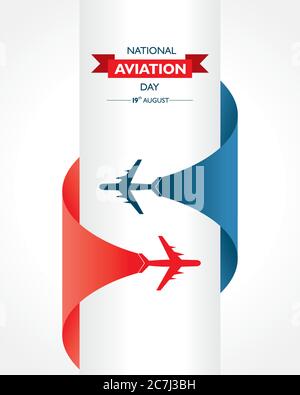 National Aviation Day, der in den Vereinigten Staaten im August 19 Konzept gefeiert wird. Design für Poster, Grußkarte, Banner, Hintergrund. Stock Vektor