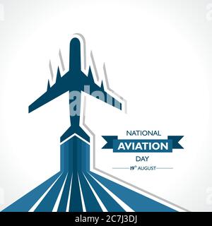 National Aviation Day, der in den Vereinigten Staaten im August 19 Konzept gefeiert wird. Design für Poster, Grußkarte, Banner, Hintergrund. Stock Vektor
