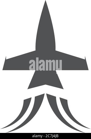 Fliegende Flugzeug Transport Silhouette Stil Symbol Vektor Illustration Stock Vektor