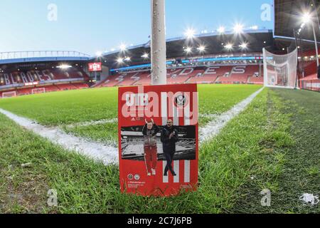 Januar 2020, Bramall Lane, Sheffield, England; Premier League, Sheffield United gegen Manchester City: Dieses Abends Match Day Programm Stockfoto