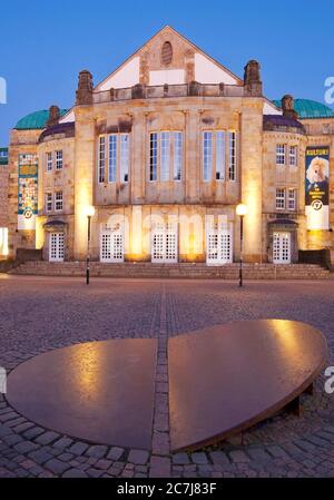 Theater Osnabrück am Abend, Deutschland, Niedersachsen, Osnabrück Stockfoto