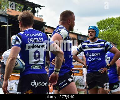 BATH, ENGLAND, VEREINIGTES KÖNIGREICH - 05. Mai 2019: Bath Rugby spielen Wesps, Gallagher Premiership. Erholungsgebiet, Bad. England. Mai 2019. Bath hat das gewonnen Stockfoto