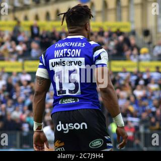 BATH, ENGLAND, VEREINIGTES KÖNIGREICH - 05. Mai 2019: Bath Rugby spielen Wesps, Gallagher Premiership. Erholungsgebiet, Bad. England. Mai 2019. Bath hat das gewonnen Stockfoto