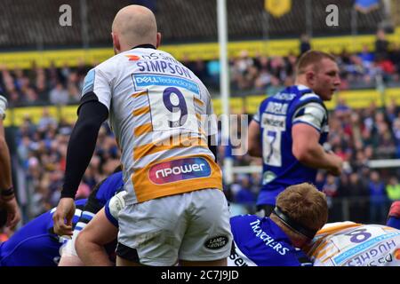 BATH, ENGLAND, VEREINIGTES KÖNIGREICH - 05. Mai 2019: Bath Rugby spielen Wesps, Gallagher Premiership. Erholungsgebiet, Bad. England. Mai 2019. Bath hat das gewonnen Stockfoto