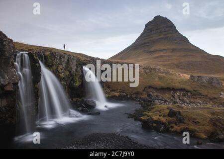 Kirkjufell Mountain in der Nähe des Snaefellsjokull National Park, Western Region, Island Stockfoto