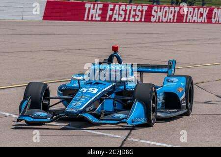 Newton, Iowa, USA. Juli 2020. CONOR DALY (59) aus den Vereinigten Staaten übt für das Iowa INDYCAR 250 auf dem Iowa Speedway in Newton, Iowa. Quelle: Walter G Arce SR Grindstone Medi/ASP/ZUMA Wire/Alamy Live News Stockfoto