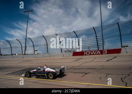 Newton, Iowa, USA. Juli 2020. JOSEF NEWGARDEN (1) aus den Vereinigten Staaten übt für die Iowa INDYCAR 250 auf dem Iowa Speedway in Newton, Iowa. Quelle: Walter G Arce SR Grindstone Medi/ASP/ZUMA Wire/Alamy Live News Stockfoto