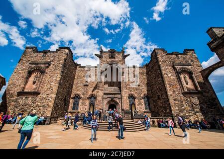 Der Eingang der Great Hall im Edinburgh Castle, Edinburgh, Schottland Stockfoto