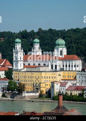 Blick auf Altstadt und Dom, Passau, Bayern, Deutschland Stockfoto