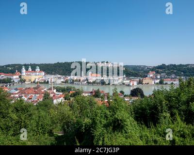 Blick auf Passau, Bayern, Deutschland Stockfoto