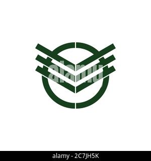Abstrakte Streifen Buchstaben V Kreis geometrische Logo Vektor Stock Vektor