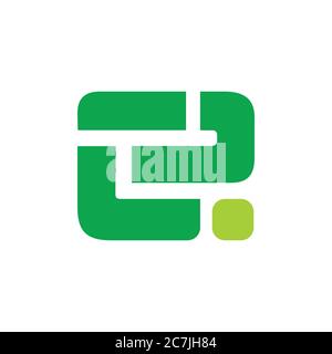 Buchstabe ce einfacher geometrischer quadratischer Logovektor Stock Vektor