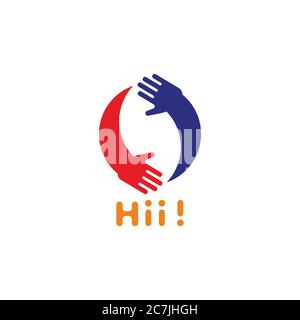 hi Hand Care Symbol Bewegung Design Symbol Vektor Stock Vektor