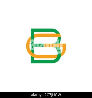 vektor von Buchstaben bg verknüpft bunte Design am besten für Schablone Dekoration Stock Vektor