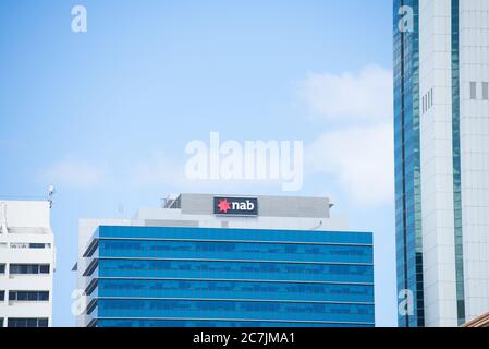 Perth, Western Australia - 21. Februar 2017: Bürogebäude der NAB Bank mit regionalem Hauptsitz in Perth, Western Australia. Stockfoto