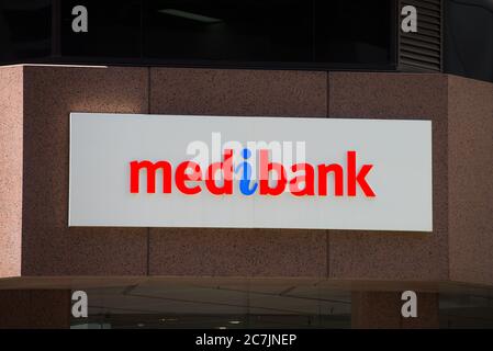 Perth, Australien, 21. November 2017: Medibank unterschreiben bei der Filiale der Krankenkasse. Stockfoto