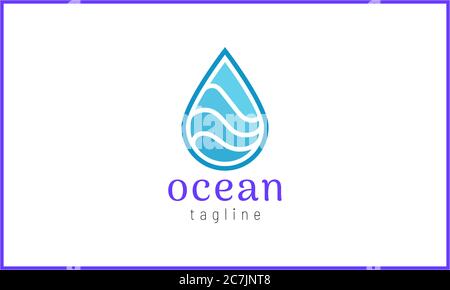 Einfacher abstrakter Wassertropfen in Blau. Stock Vektor