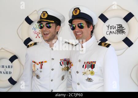 Hamish und Andy bei der jährlichen Spendenaktion der Sony Foundation in Wharf4ward in der Woolloomooloo Wharf, Cowper Wharf Road in Sydney. Stockfoto