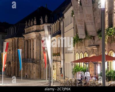 Markgravialoper Bayreuth, Abenddämmerung, UNESCO-Weltkulturerbe, Franken, Bayern, Deutschland Stockfoto