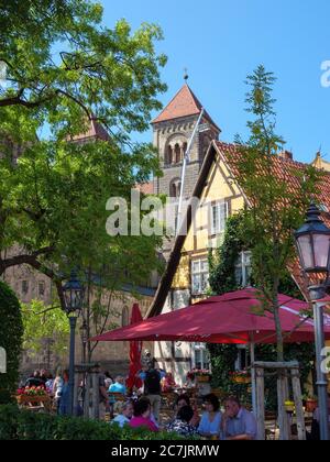 Gasthof am Schlossberg, Quedlinburg, UNESCO Weltkulturerbe, Sachsen-Anhalt, Deutschland Stockfoto