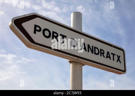 Information in Port d'Andratx, Mallorca Insel, Stockfoto