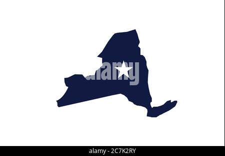 Abbildung des Zustandsvektors auf der Karte von New York Stock Vektor