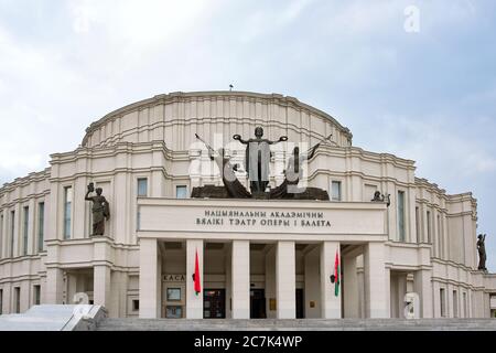 Minsk, Weißrussland - Mai 2018. Das nationale Akademische Bolschoi Oper und Ballett Theater der Republik Belarus in Minsk Stockfoto