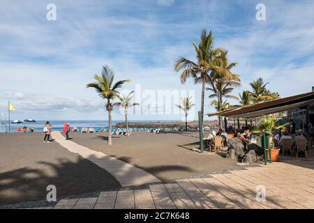 Playa Jardin Strand, Puerto de la Cruz, Teneriffa, Kanarische Inseln, Spanien Stockfoto