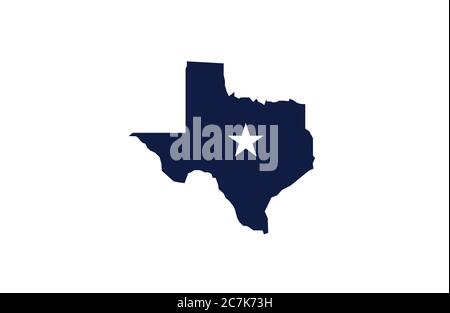 Texas Karte Umriss Zustand Vektor Illustration Stock Vektor