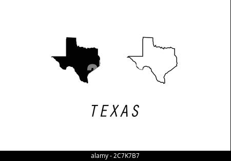 Texas Karte Umriss Zustand Vektor Illustration Stock Vektor