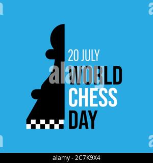 Vektor-Illustration über Schachturnier, Spiel, Spiel. Verwendung als Werbung, Einladung, Banner, Poster. Internationaler Schachtag. Stock Vektor