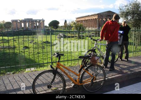 Tempel der Athena in Paestum Stockfoto