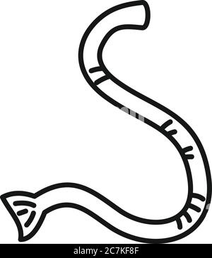 Symbol für Parasiten-Wurm. Umriss Parasitenwurm Vektor-Symbol für Web-Design isoliert auf weißem Hintergrund Stock Vektor