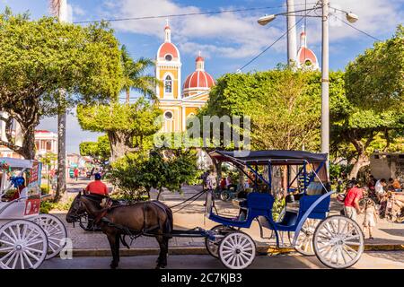 Eine typische Szene in Granada in Nicaragua Stockfoto