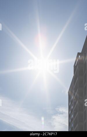 Leben, leben und arbeiten Sie modern in München, der bayerischen Landeshauptstadt an der Isar. Stockfoto