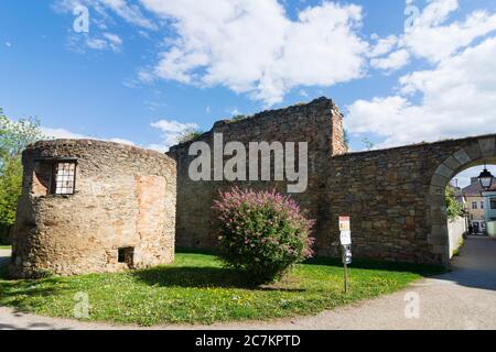 Horn, Rondell an der Stadtmauer, im Waldviertel, Niederösterreich / Niederösterreich, Österreich Stockfoto